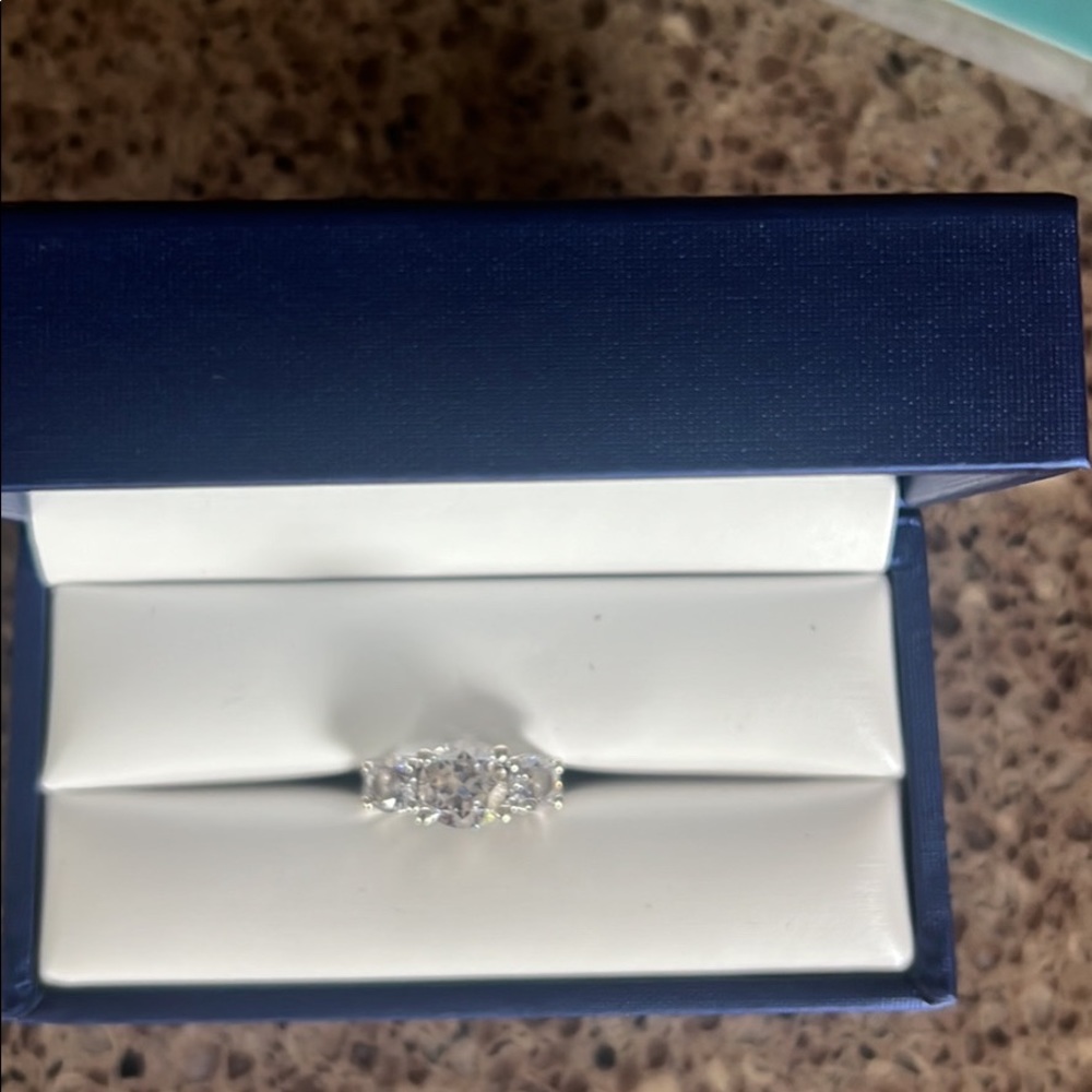 Simulated 3 Stone Diamond Ring - image 1